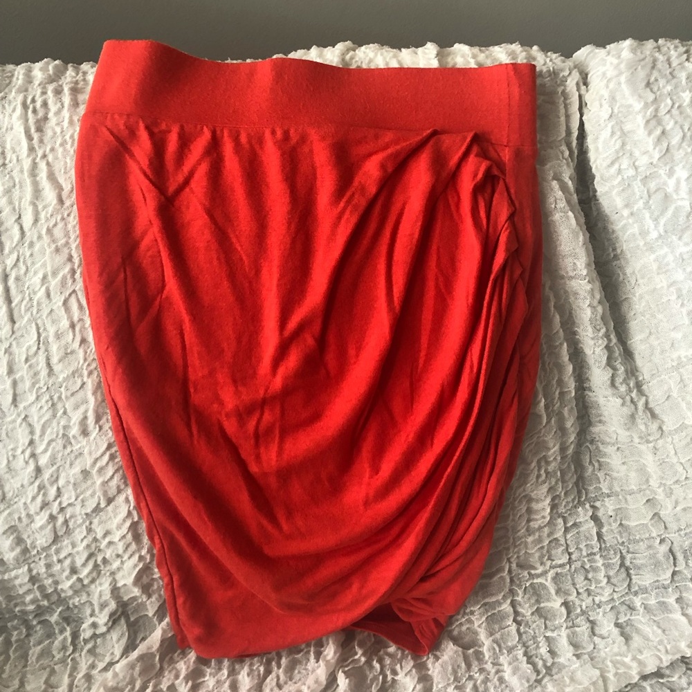 Helmut Lang red tulip skirt